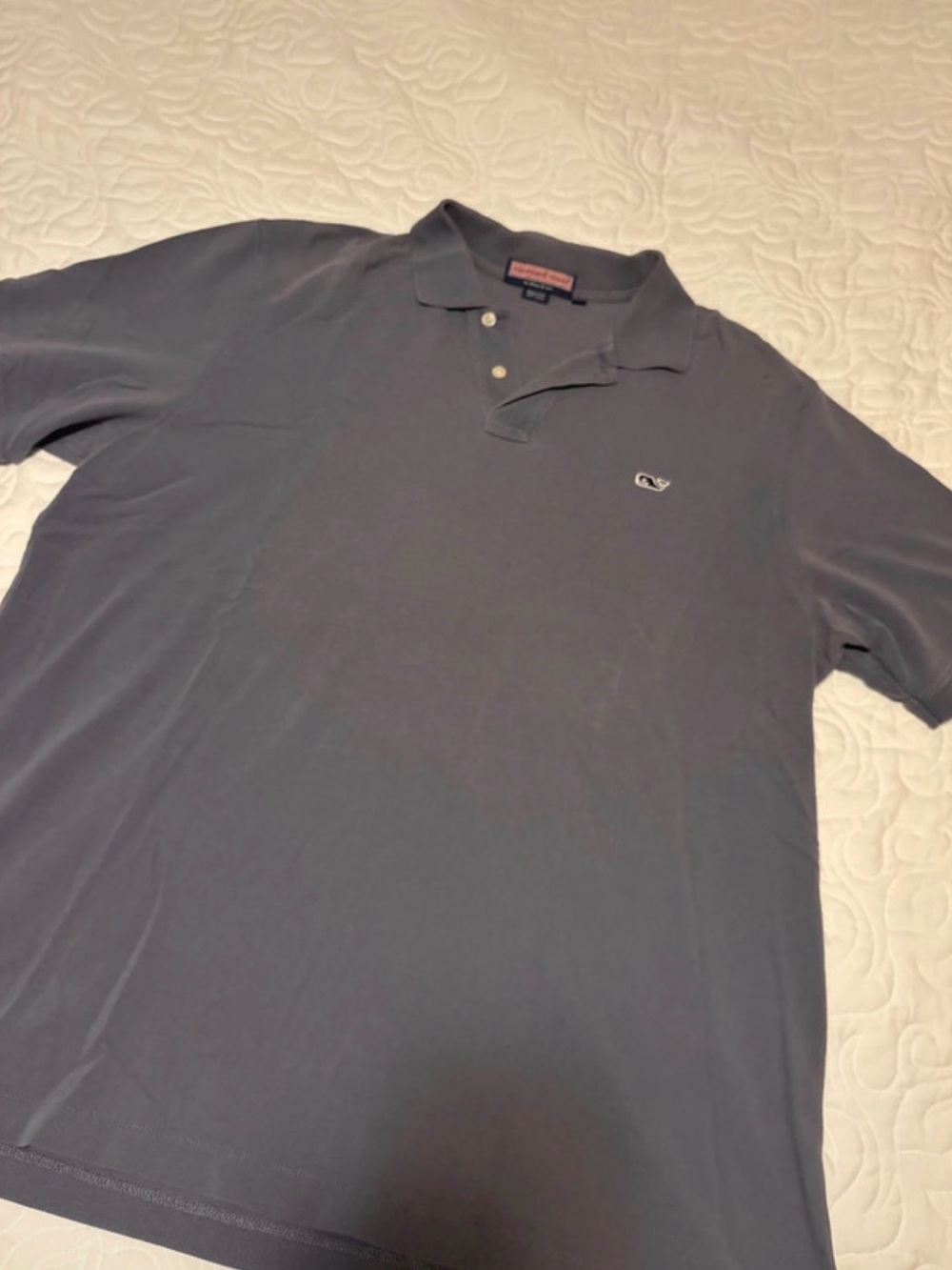 Vineyard Vines Men's Slate Polo with Embroidered Whale
